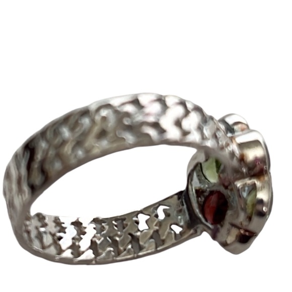925 Thailand Sterling Silver Multi Gemstone Cluster Ring. Size 7. Pre owned - Picture 4 of 6
